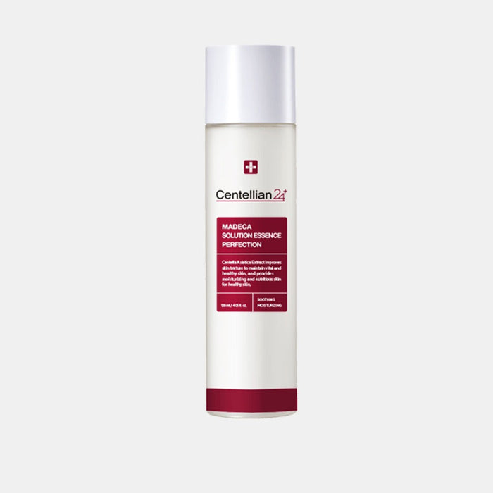 Ampoule Centellian 24 Madeca pour soin de la peau, flacon transparent avec liquide blanc, visible en gros plan.