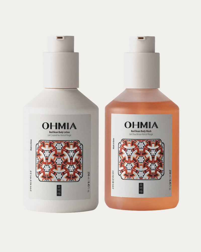 OHMIA Red Bean Body Wash & Lotion Set – Coffret corps au haricot rouge, 2 produits