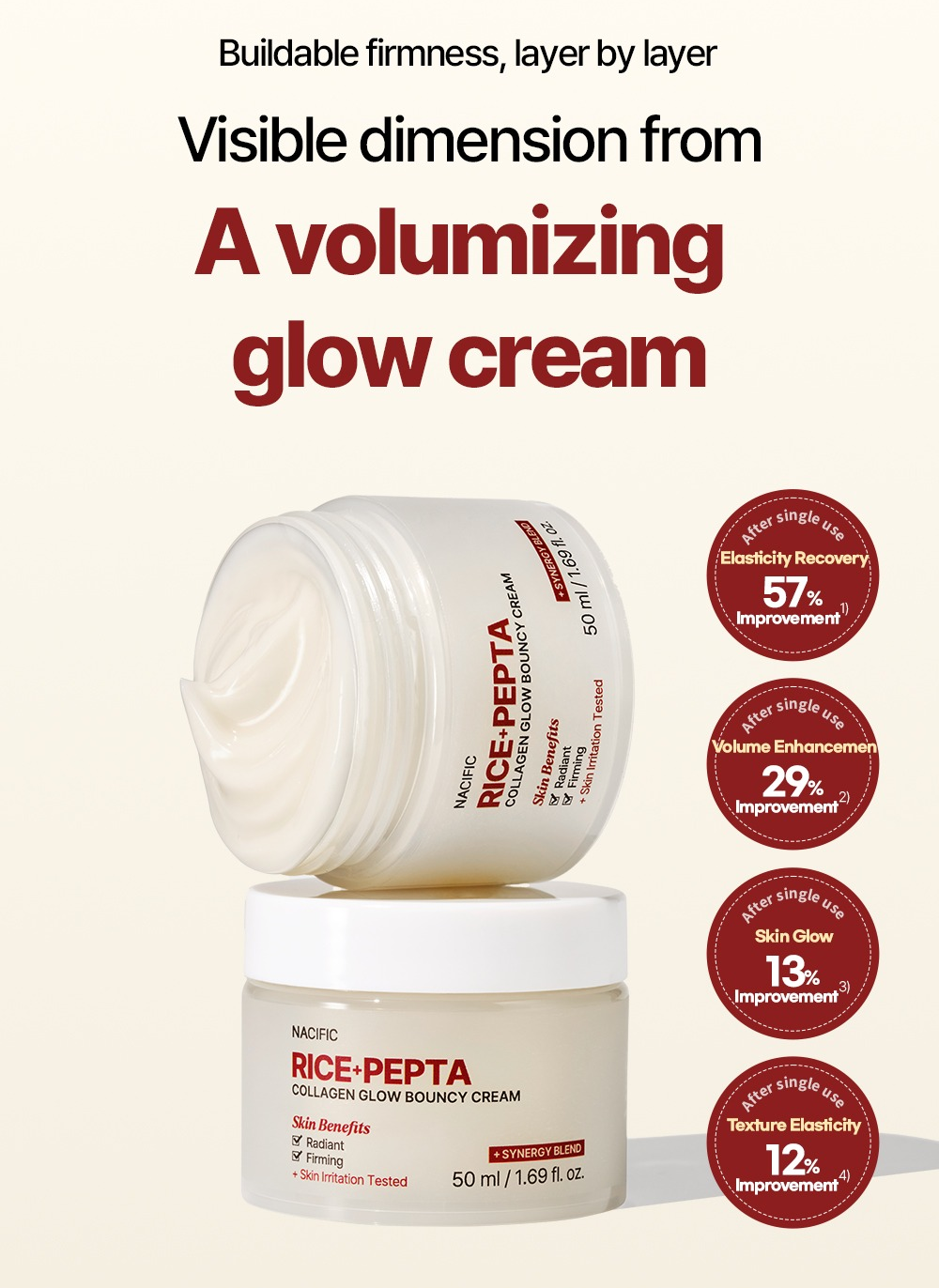 NACIFIC Rice Pepta Collagen Glow Bouncy Cream 50ml