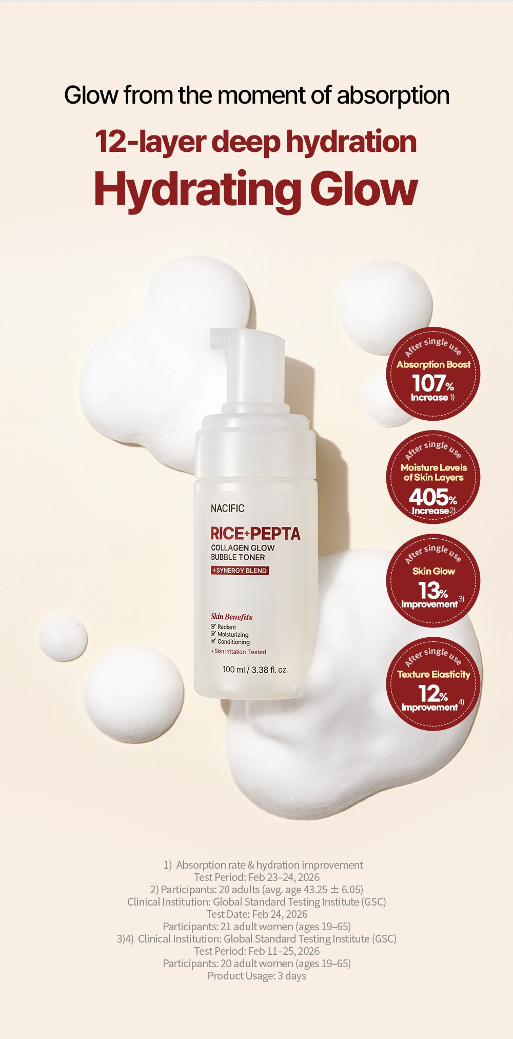 NACIFIC Rice Pepta Collagen Glow Bubble Toner 100ML