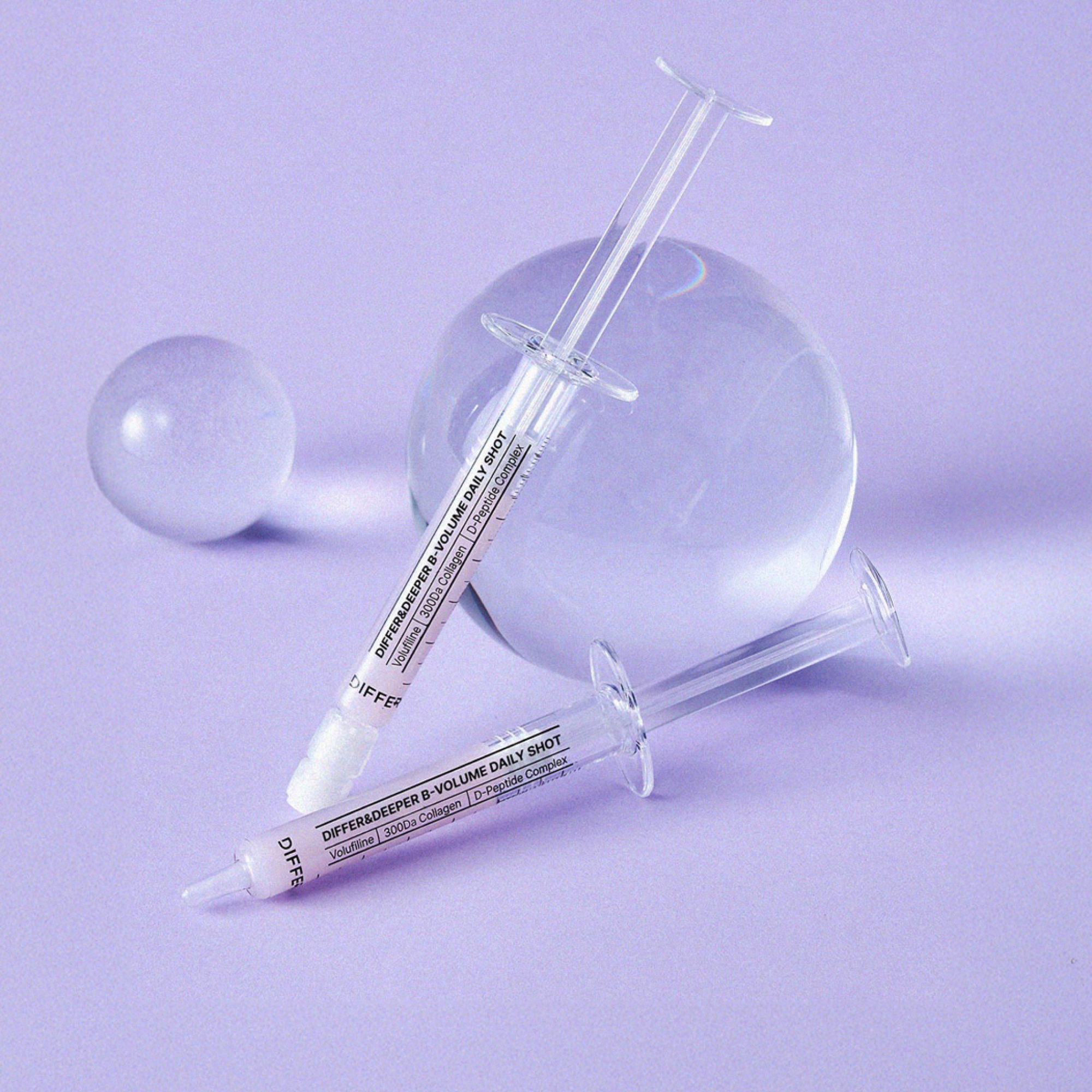 Soin quotidien B-Volume de DIFFER&DEEPER, produit de soin pour la peau, en tube blanc avec logo visible.