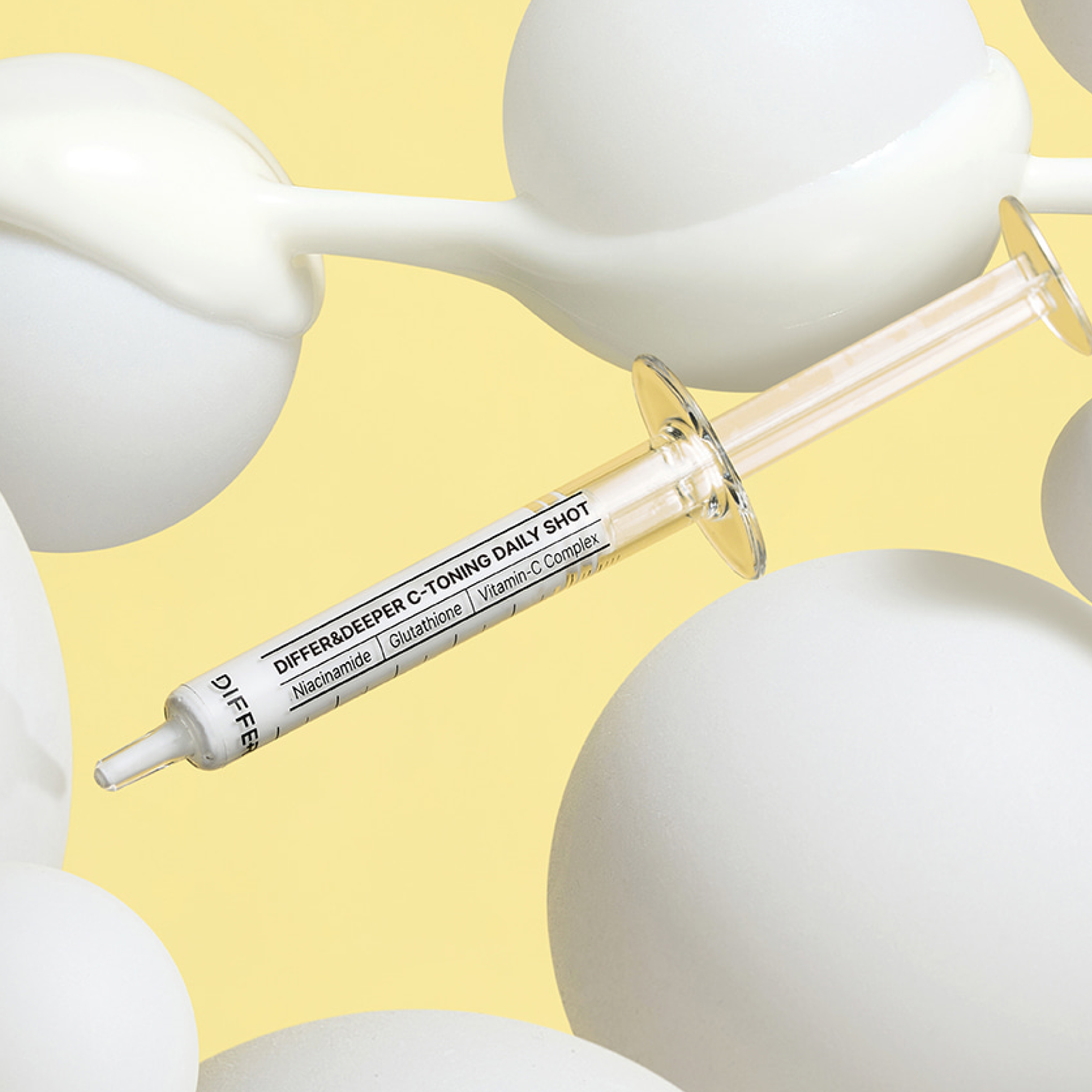 Soin quotidien C-Toning de DIFFER&DEEPER, produit de soin de la peau avec flacon et applicateur, pour une peau tonifiée.