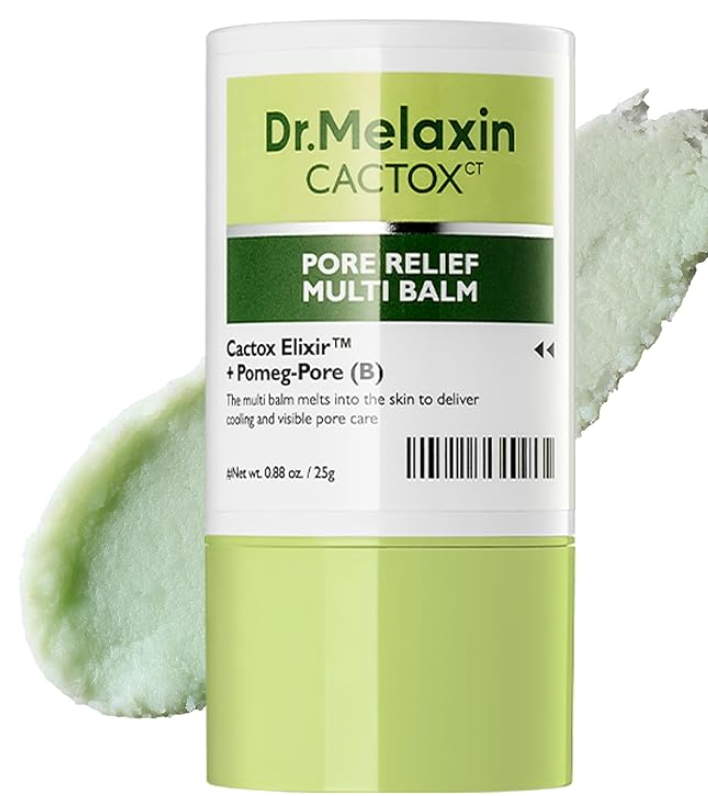 Baume multi-action Dr.Melaxin Cactox Pore Relief avec texture apaisante pour réduire l'apparence des pores.