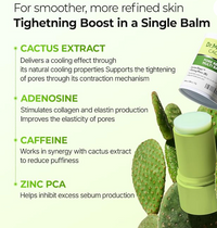 Baume multi-ralentisseur Dr.Melaxin Cactox pour la peau, contenant des extraits de cactus pour réduire les pores et apaiser.