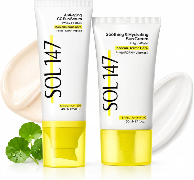 SOL147 Tone-Up CC Sun Serum & Sun Cream Set 2P