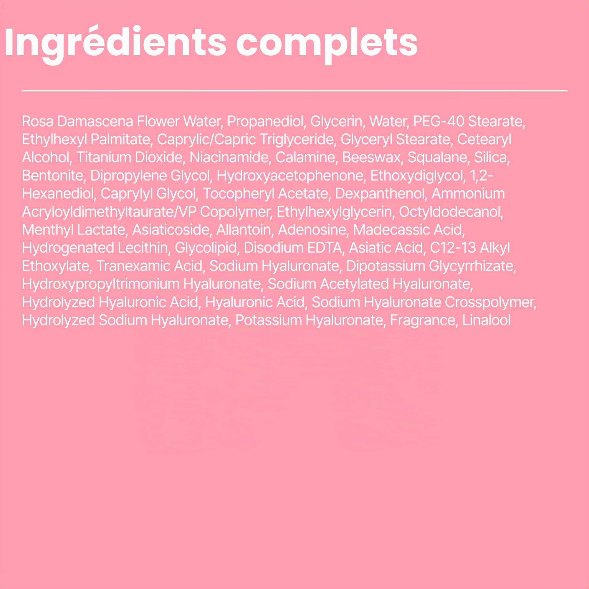 Liste des ingrédients du masque Pink Lifting DIFFER&DEEPER.