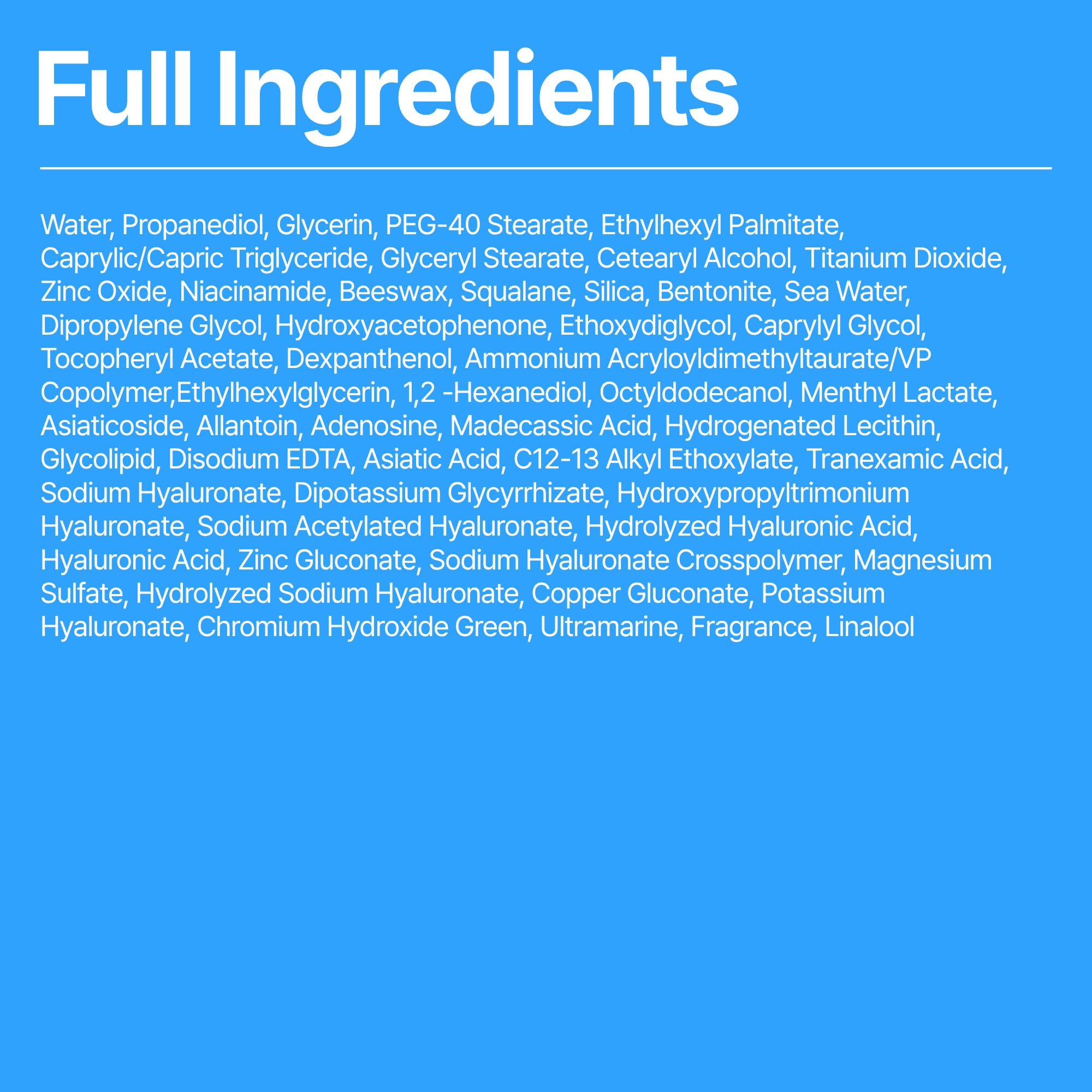 Liste des ingrédients du masque Sky Watering Cryo DIFFER&DEEPER.