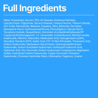 Liste des ingrédients du masque Sky Watering Cryo DIFFER&DEEPER.