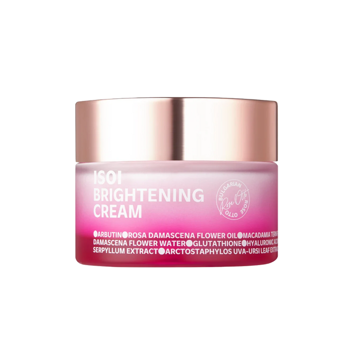 Crème éclaircissante ISOI de 55ml en pot, texture douce et lumineuse pour un teint éclatant et uniforme.