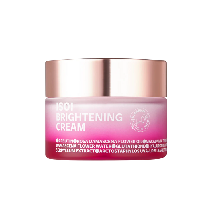 Crème éclaircissante ISOI de 55ml en pot, texture douce et lumineuse pour un teint éclatant et uniforme.