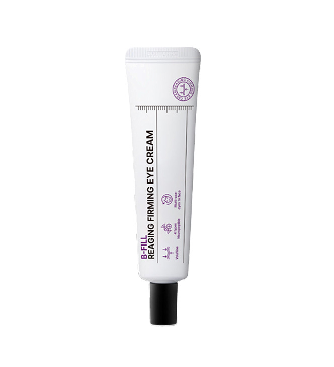 Crème contour des yeux raffermissante de soins pour le visage, contenant la marque DIFFER&DEEPER, en pot blanc avec applicateur