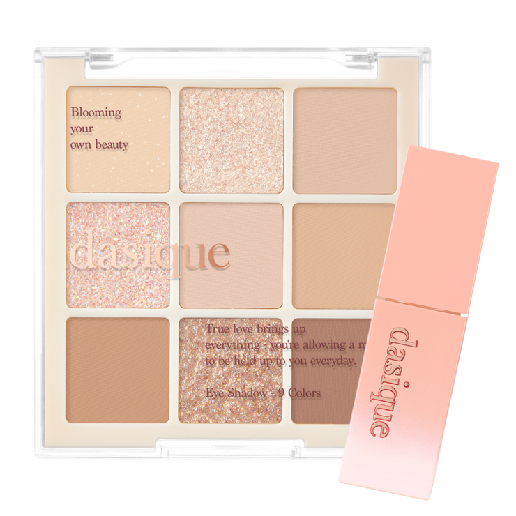 Ensemble de maquillage de printemps chaud de la marque Dasique, comprenant des produits colorés et éclatants pour le visage.