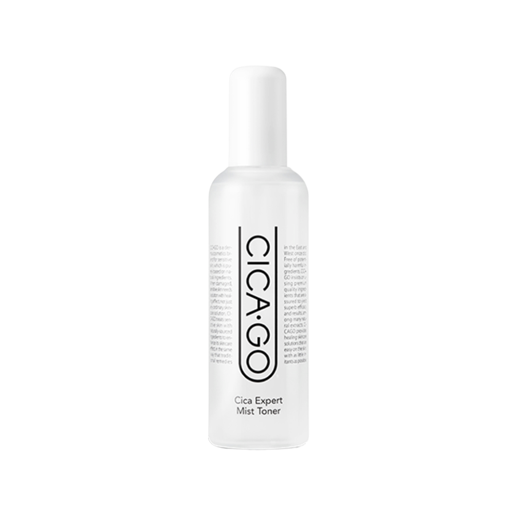 Brume tonique cicatrisante CICAGO Cica Expert de ISOI dans un flacon de 150ml, hydratation et apaisement pour la peau.