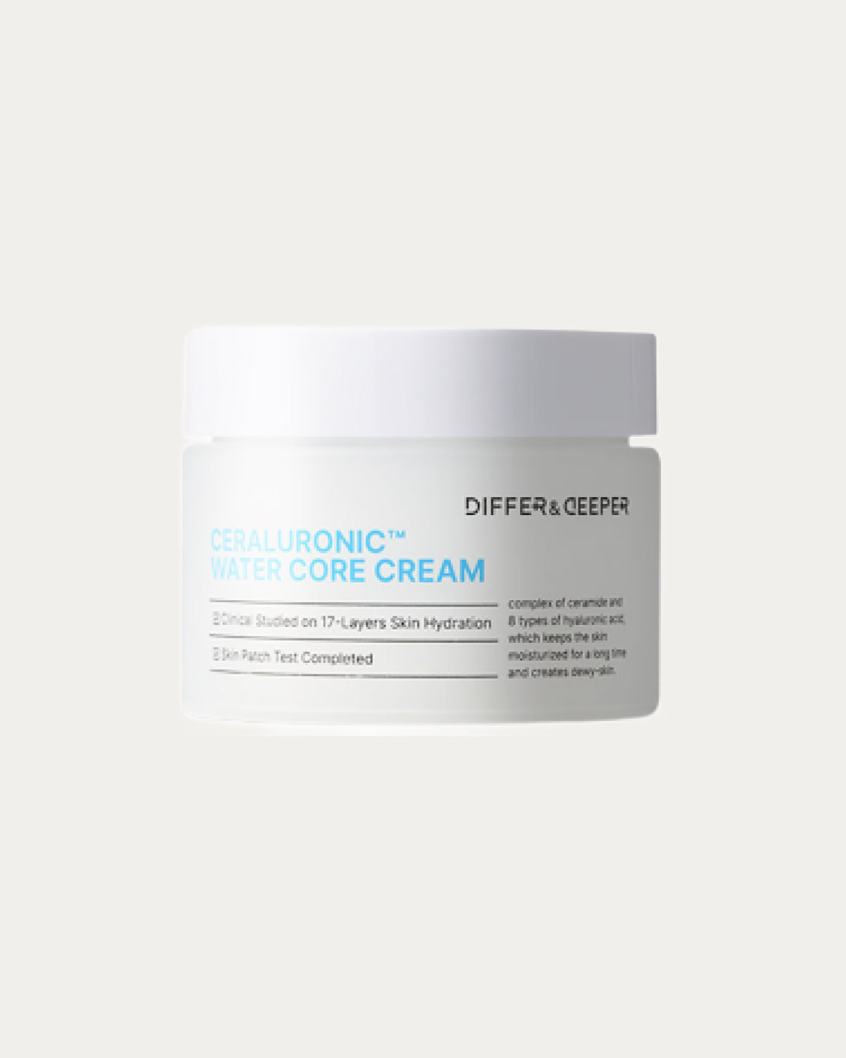 DIFFER&DEEPER Ceraluronic Water Core Cream – Crème hydratante aux céramides et acide hyaluronique