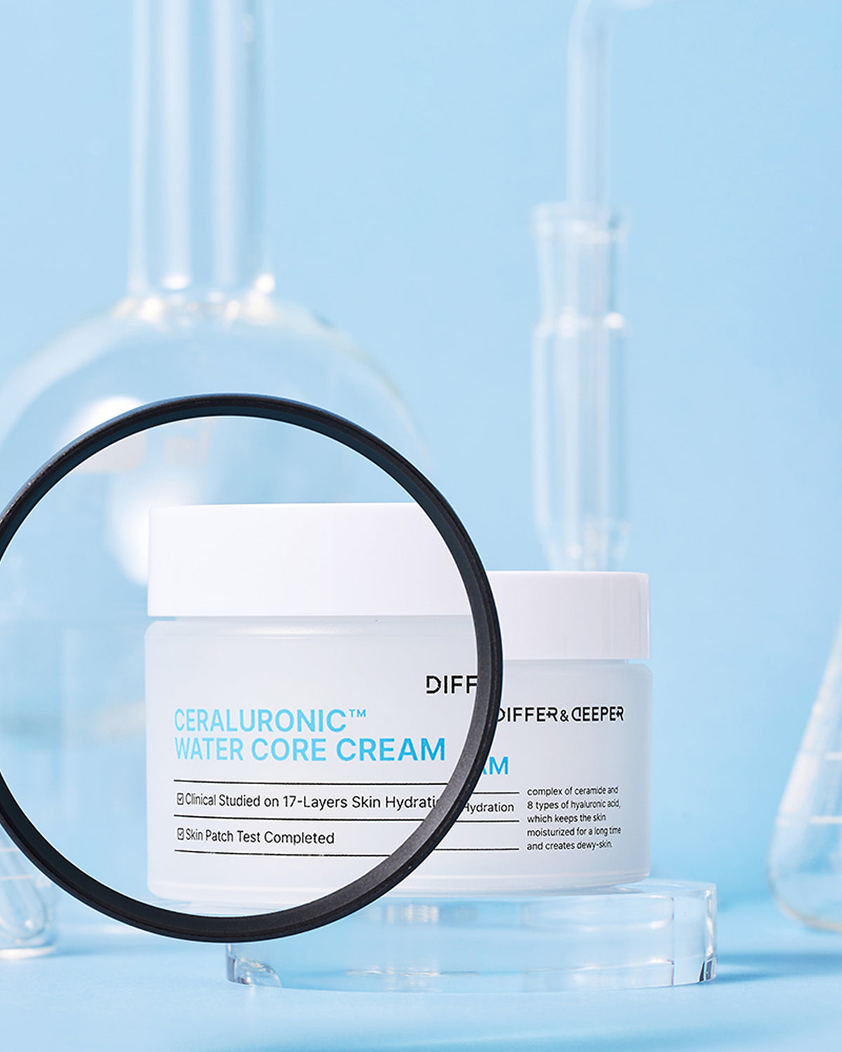 DIFFER&DEEPER Ceraluronic Water Core Cream – Crème hydratante aux céramides et acide hyaluronique