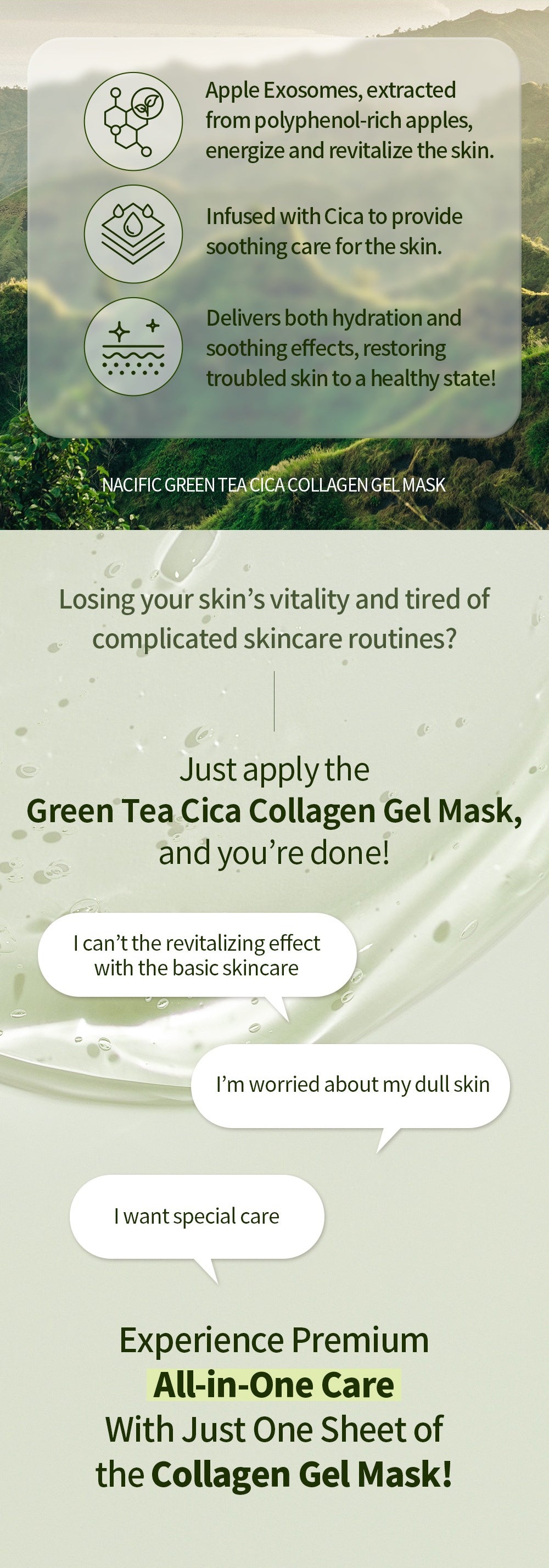 NACIFIC Green Tea Collagen Gel Mask (4ea)