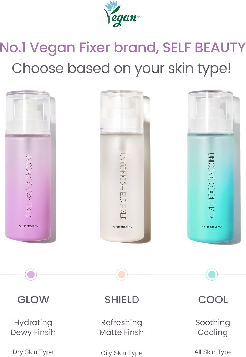 SELF BEAUTY UNICONIC Fixer Finish Set 2P (Glow + Shield 50ml)
