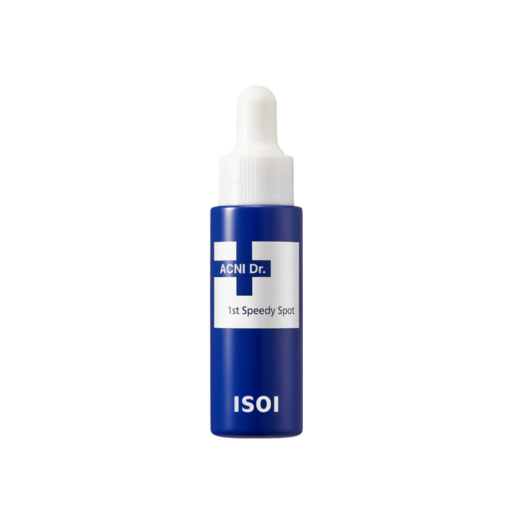 Tache de peau avec le traitement ACNI Dr. 1st Speedy Spot ISOI, soin ciblé pour l'acné, en flacon de 14 ml.