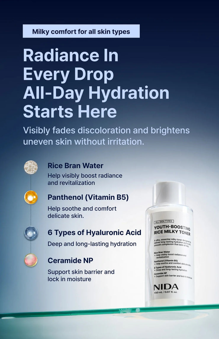 NIDA Youth-Boosting Rice Milky Toner