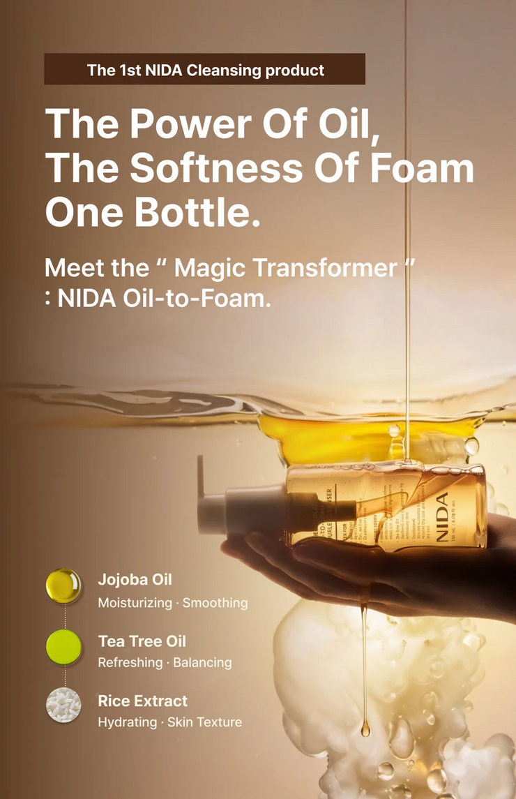 NIDA Perfect Clear Oil-To-Foam Double Cleanser