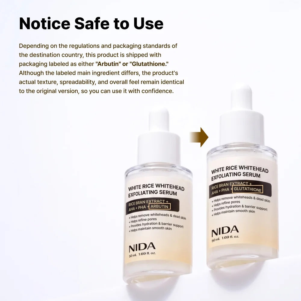 NIDA White Rice Whitehead Exfoliating Serum