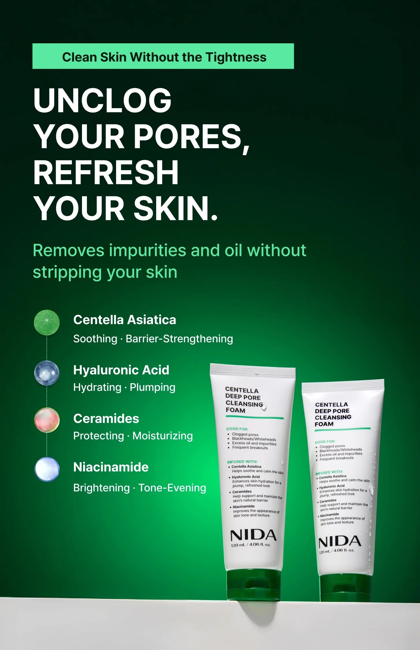 NIDA Centella Deep Pore Cleansing Foam