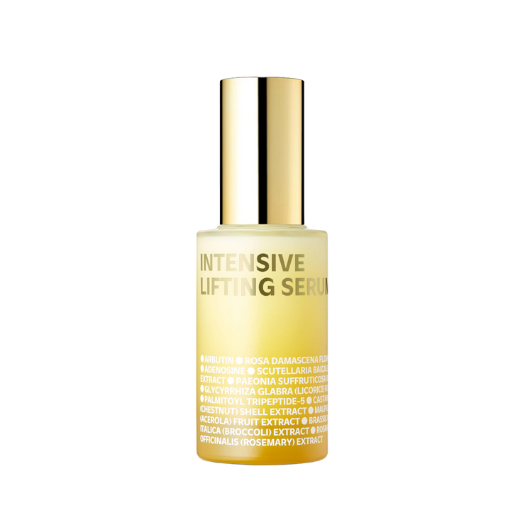 Flacon de 35ml de serum tenseur intensif ISOI avec pipette, destiné à raffermir et lifter la peau du visage.