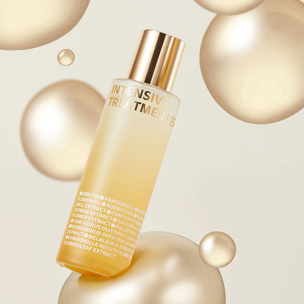 Essence de traitement intensif ISOI, 130 ml, flacon transparent contenant une lotion hydratante pour la peau.