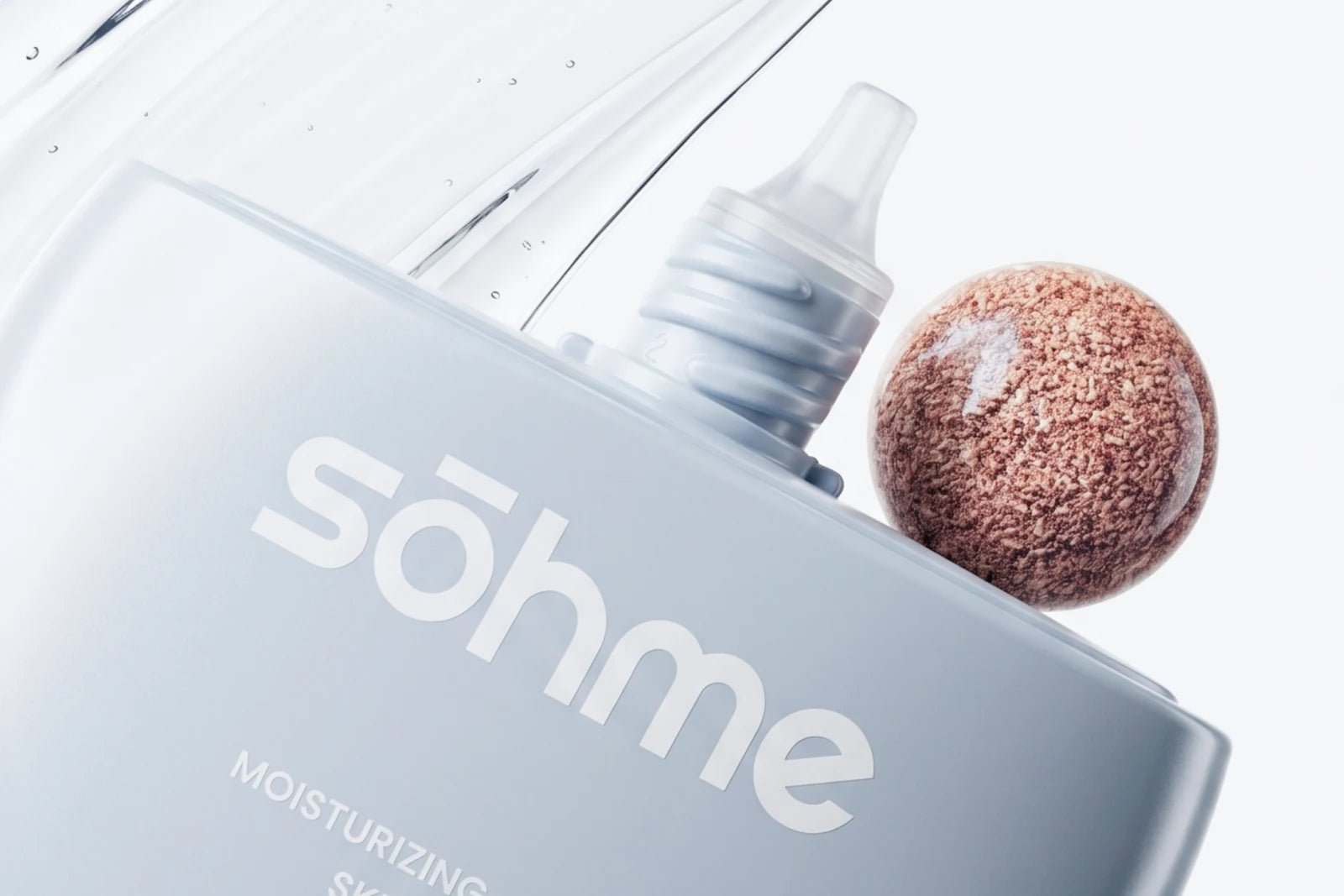 Pot de skin tint dans une vague de texture sérum